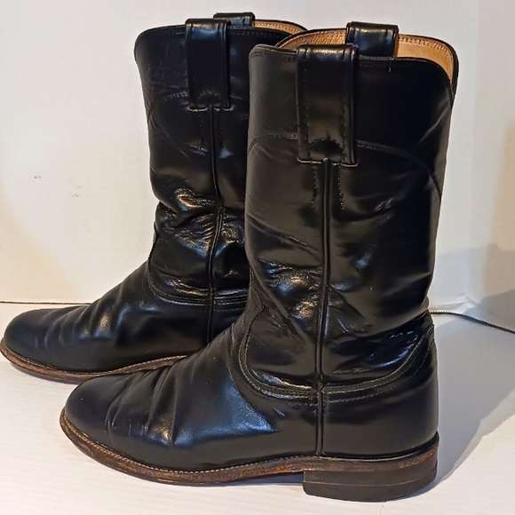 JUSTIN SZ 4 1/2 C Black Cowboy Boots - Picture 1 of 14